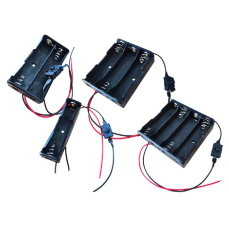 รางถ่านพลาสติก 18650 ขนาดต่างๆ แบบเชื่อมต่อสายไฟมีสวิตช์