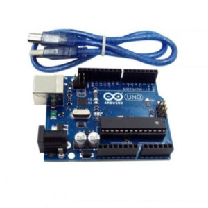 Arduino UNO R3 พร้อมสาย USB ตัว IC สามารถถอดเปลี่ยนได้